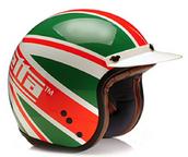 View Item New Heritage Lambretta Italian Union Jack Flag Open Faced Peaked Scooter Helmet